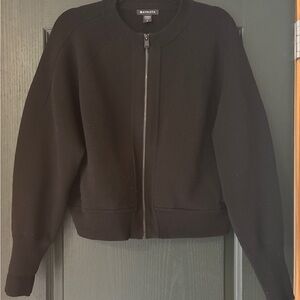 Athleta Black Women's Zip knitted Bomber Jacket